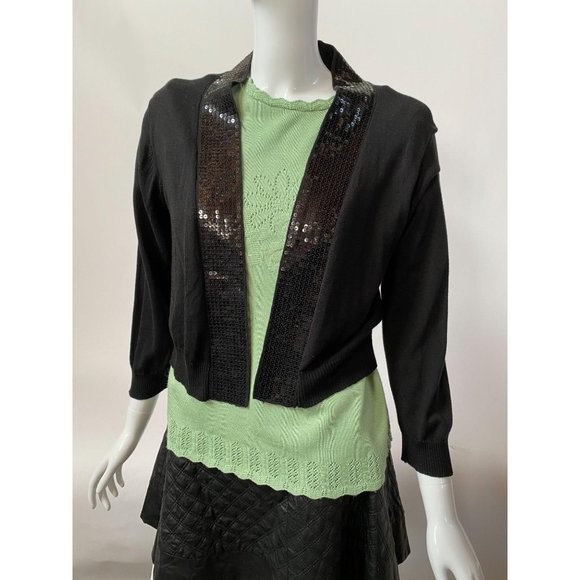 Allison Brittney Black Sequin Sweater - Picture 12 of 15